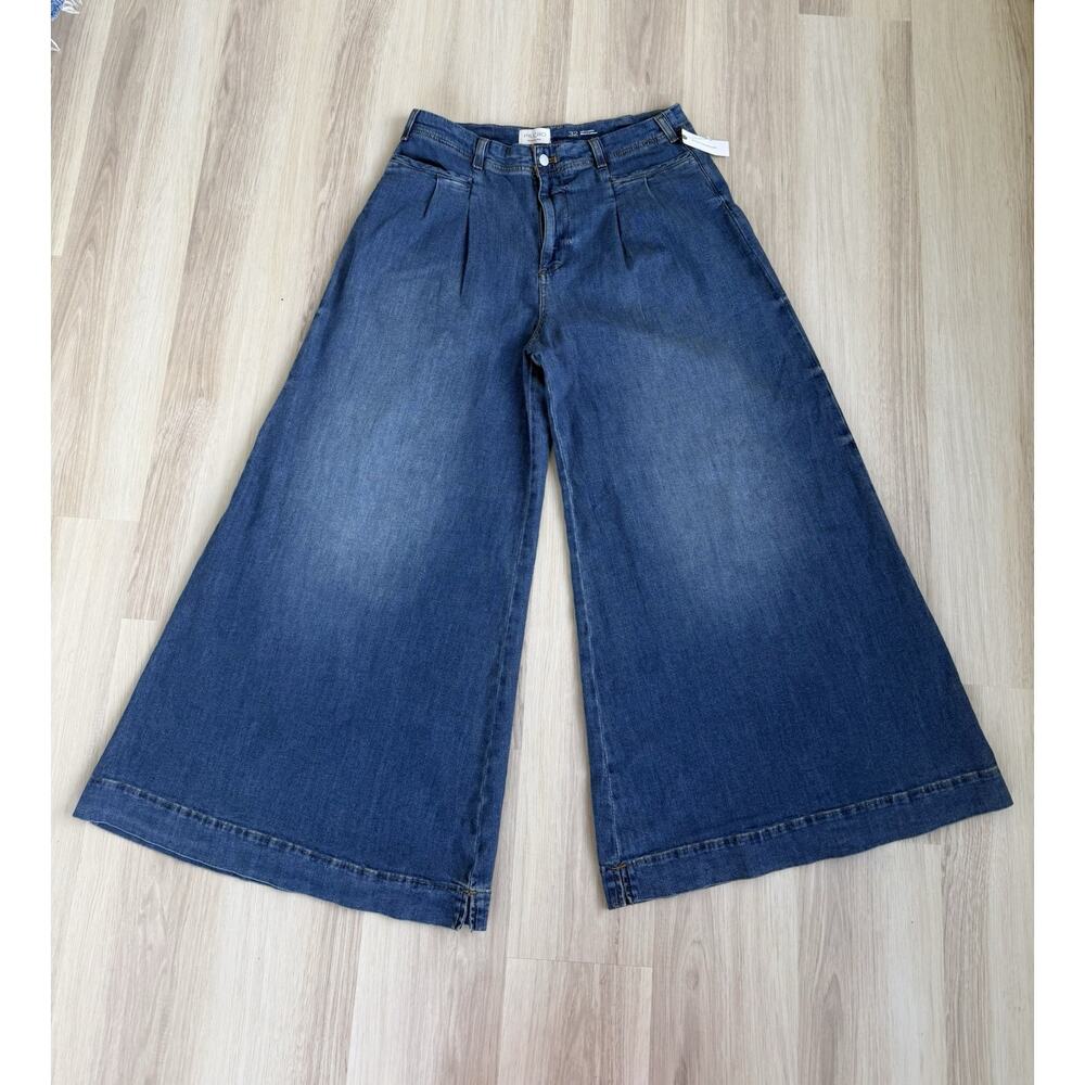 NWT Anthropologie Pilcro Pleated Palazzo Wide Leg Jeans Size 32 - Picture 1 of 10